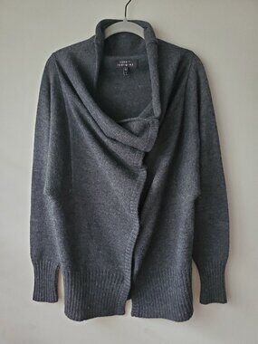 NEW Robert Rodriguez Charcoal Gray Cowl Neck Batwing Cardigan Sweater S